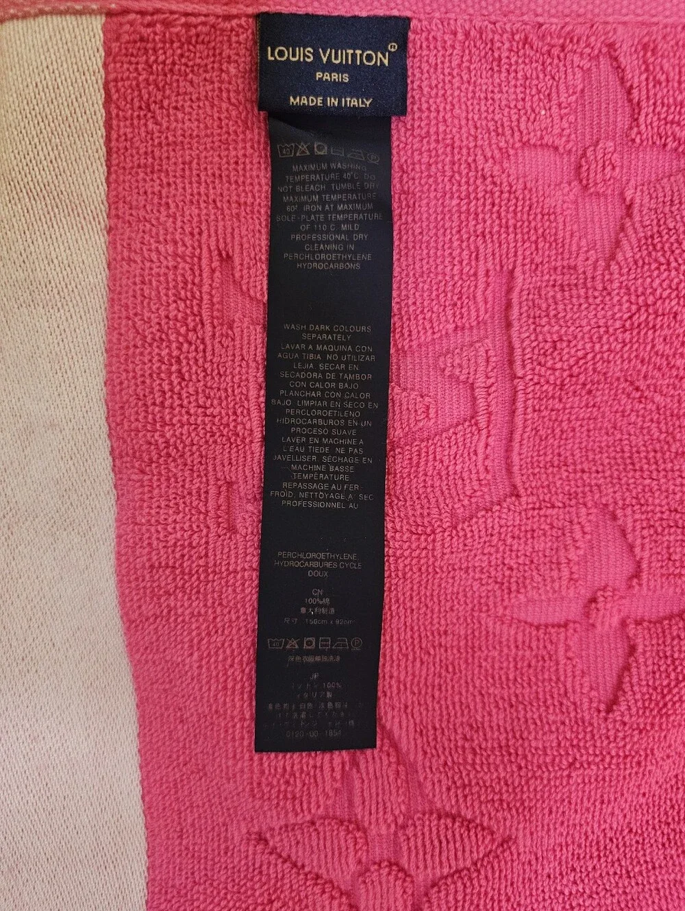 New Louis Vuitton towel pink